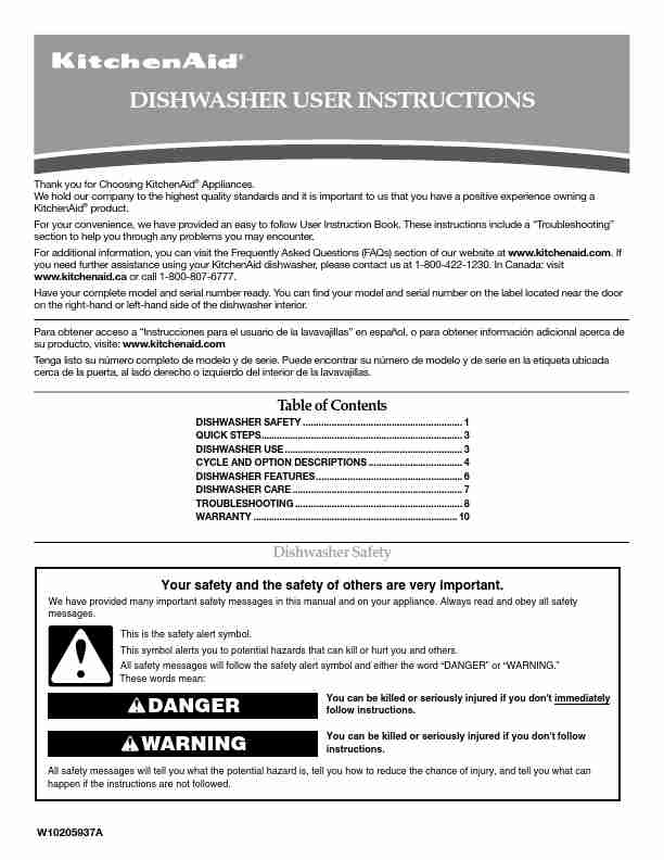 KitchenAid Dishwasher W10205938-page_pdf